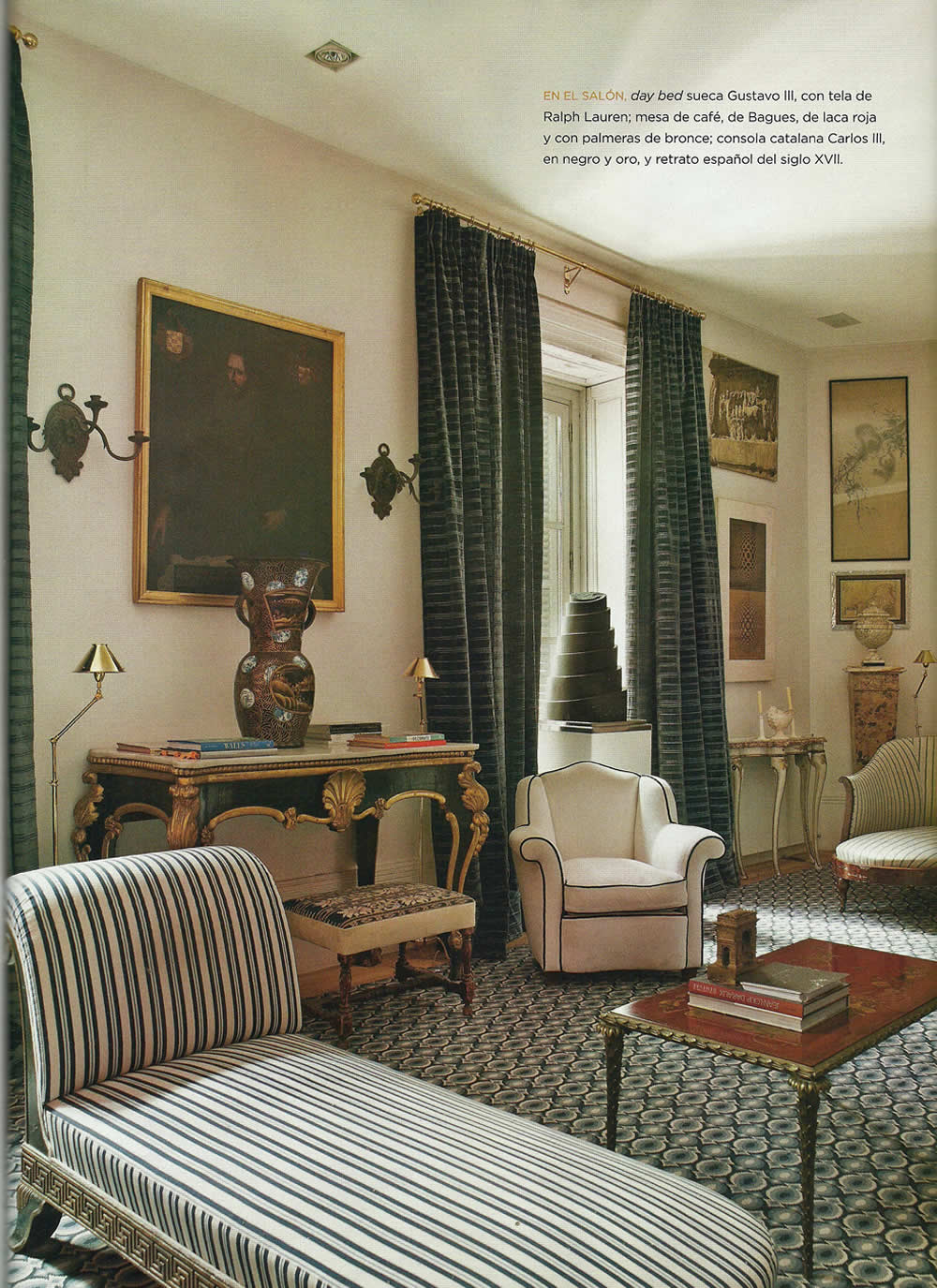And again, from the same article, an alternate view showing a Greek revival style chaise longue.