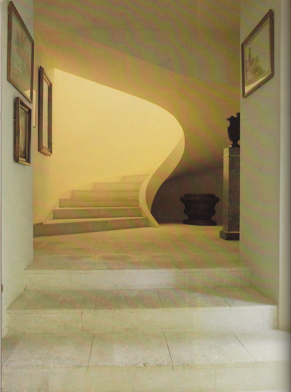 Les Quatre Sources, Rory Cameron's residence in Provence. Van Day Truex collaborated with Cameron on the nautilus-style stairway.