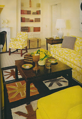 Billy Baldwin introduced bold modern color in a distinctly American fashion the traditional library in a Dallas home.