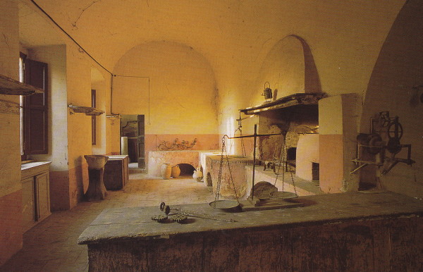 Before the kitchen was updated with modern conveniences it had charcoal ovens and a brick bread oven in the fireplace. Photo by James Mortimer.