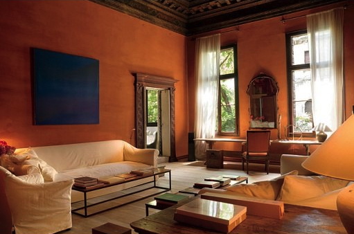 The salon in May and Axel Vervoordt's palazzo apartment in Venice. Architectural Digest; photo by Mario Ciampi.