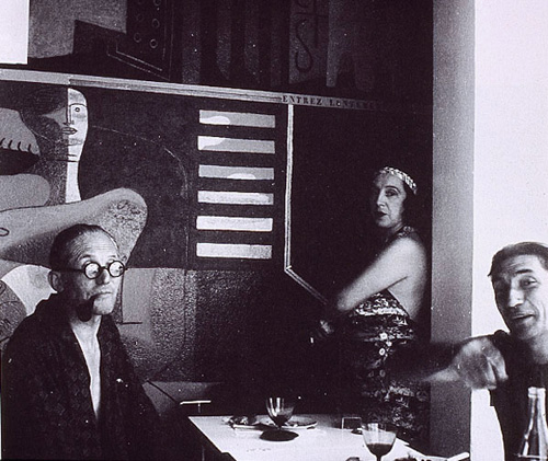 Le Corbusier and his wife with Jean Badovici. Photo taken by Gray.