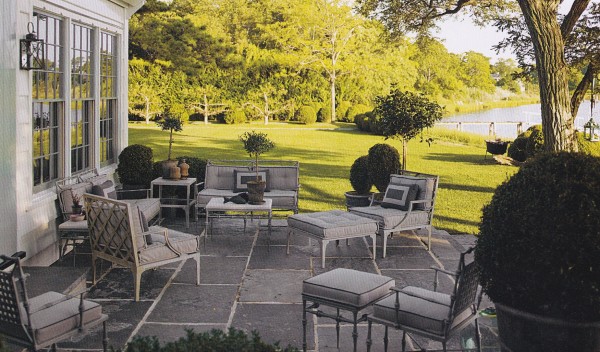 The terrace at Steven Gambrel's Sag Harbor home. From Steven Gambrel: Time & Place. Photo by Eric Piasecki.