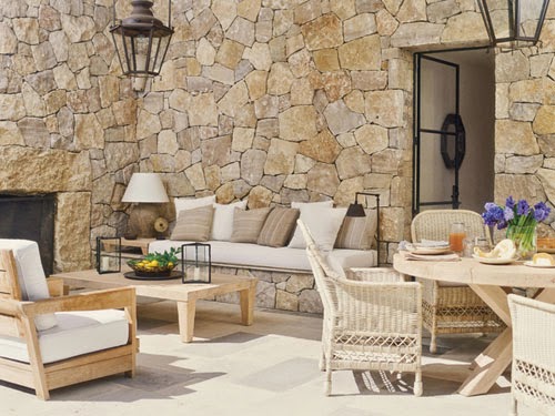 Michael and Alexandra Misczynski designed this rustic chic terrace for a home in southern California. Photo by John Coolidge for Veranda.