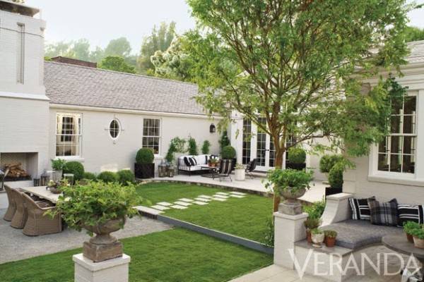 Landscape designer Paul Robbins and interior designer Stephen Block created several outdoor rooms for Veranda's first concept house in Los Angles, now home to actor Gweneth Paltrow.