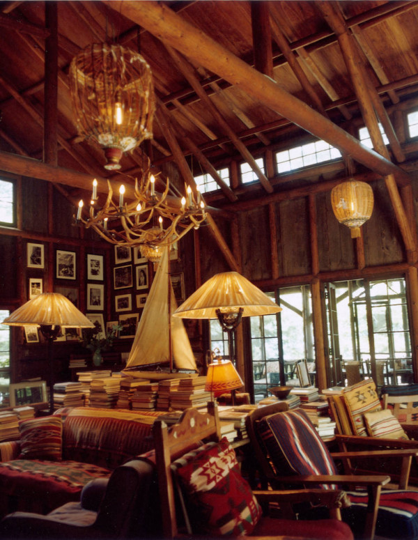 The main cabin's living area at Camp Longwood. Photo by Bruce Weber.
