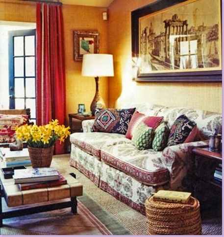 The living room in Peter Dunham's Los Angeles home. House Beautiful.