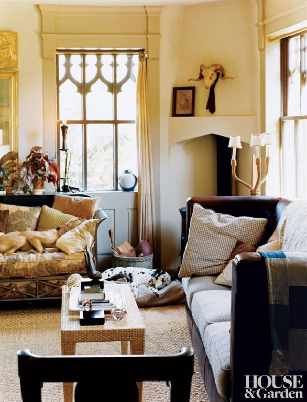 Eclectic interiors inform the neo-Gothic home of Bill Sofield in the Hamptons. Photo by Martyn Thomas.
