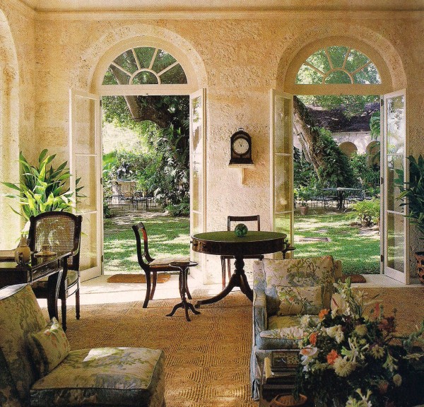 The Morning Room at Heron Bay as photographed for Architectural Digest by Derry Moore for the August, 1987, issue; via The Devoted Classicist.