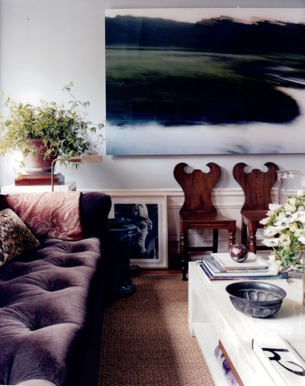 A living room designed by Markham-Roberts.