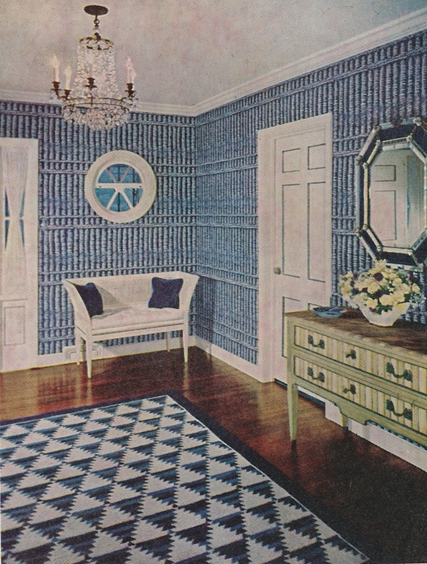 An entrance hall that was decorated by Angelo Donghia.
