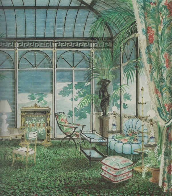 Madeleine Castaing-1948 Salon des Antiquaires-Alexandre Serebriakoff watercolor